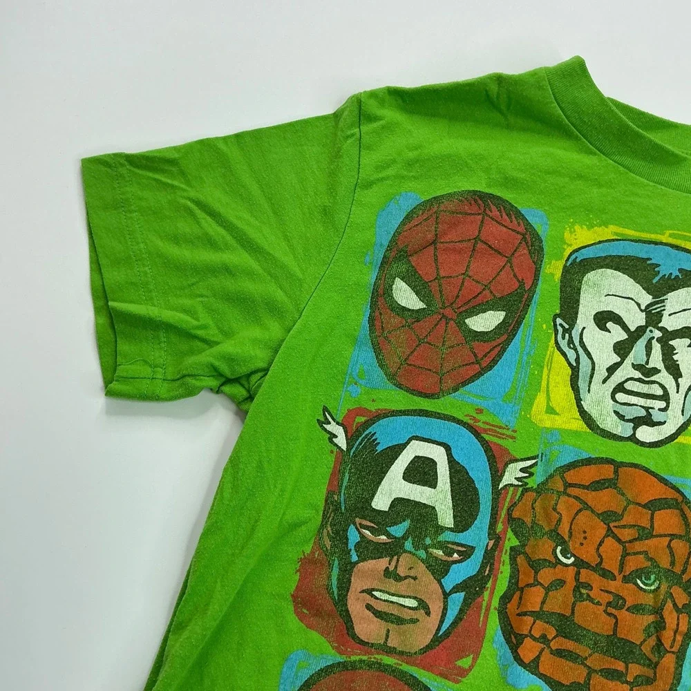 Old Navy Green Marvel Graphic T-Shirt Kids Size S Avengers Spider-Man Hulk 2012